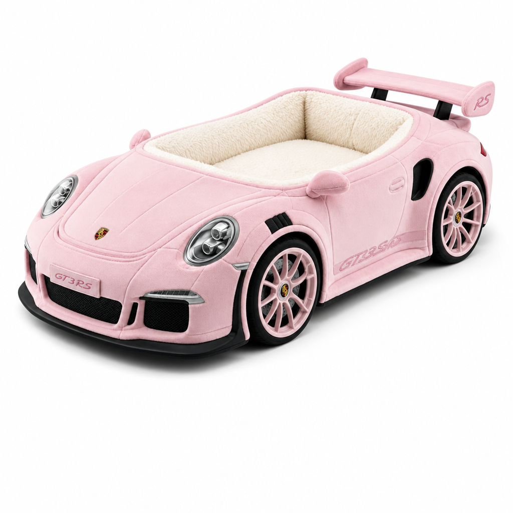 Meowtors Pink 911 GT3 RS cat car bed