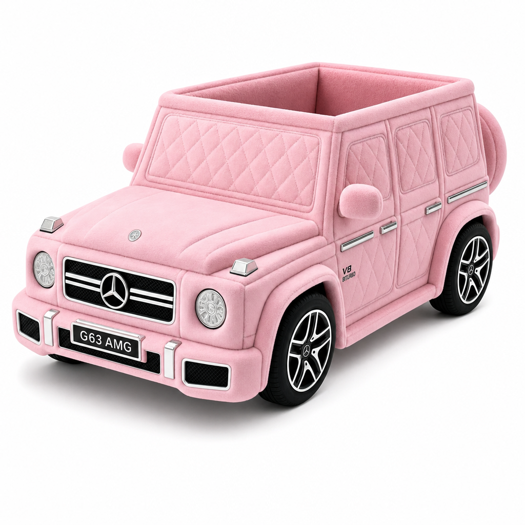 Meowtors Pink AMG G63 cat car bed
