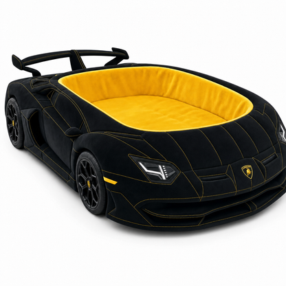 Meowtors Black Aventador SVJ cat car bed